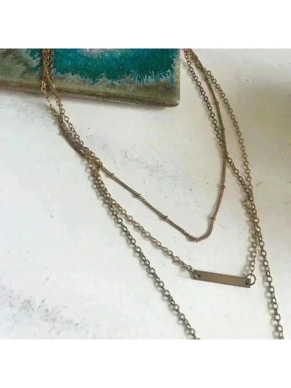 Delicate Gold Chain Layered Necklace - Picture 3 of 4